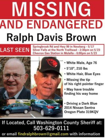Ralph Brown missing poster